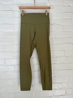 Lululemon Hi Rise Leggings Light Olive Green Women’s Size 6 Great Condition
